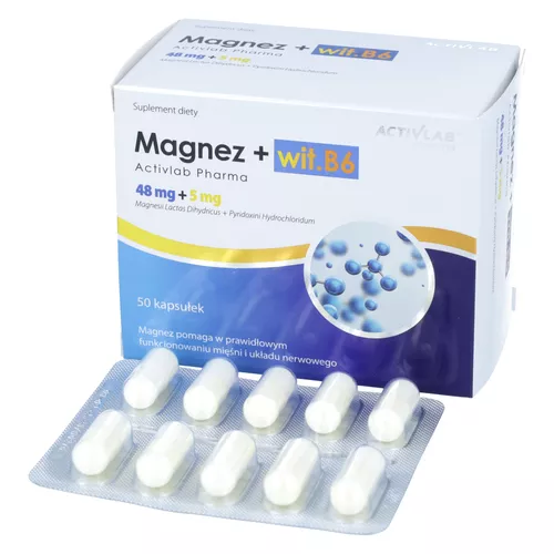 Activlab Magnez + B6, 50 kapsułek
