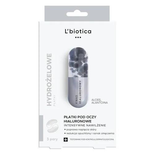 L'biotica - intensywnie nawilżające hialuronowe płatki pod oczy, 3x2 sztuki