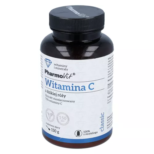 PharmoVit Witamina C z dzikiej róży, proszek, 150 g