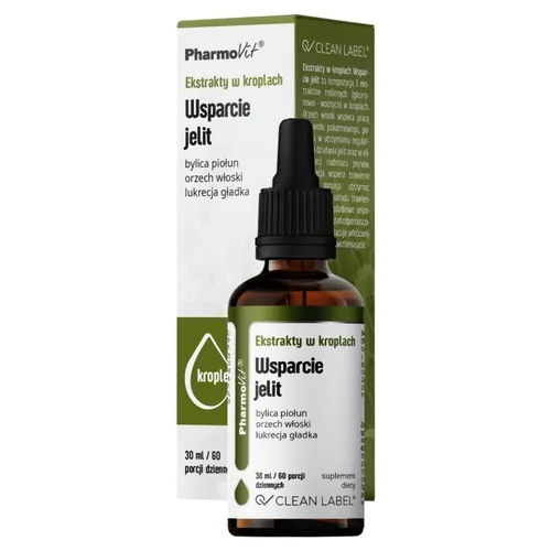 PharmoVit Ekstrakty w kroplach Wsparcie jelit, 30 ml