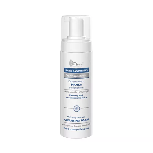 Ava PORE SOLUTIONS - Oczyszczająca pianka do demakijażu z różą japońską, 150 ml