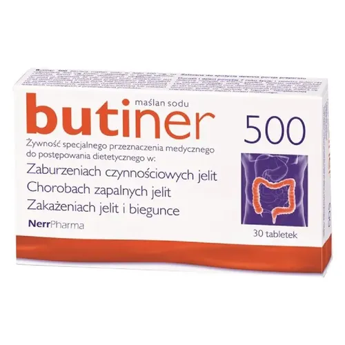 NERR PHARMA - Butiner 500, 0,5 g, zaburzenia czynnościowe jelit, 30 tabletek
