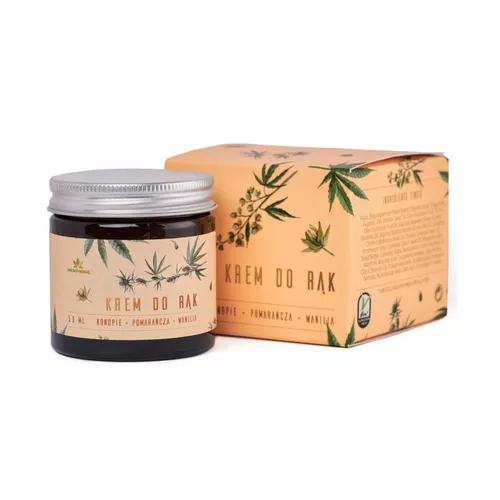 HEMPKING - konopny krem do rąk z CBD o zapachu wanilii i pomarańczy, 50 ml