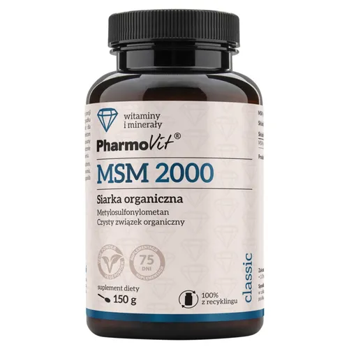 PharmoVit MSM Siarka organiczna, proszek, 150 g