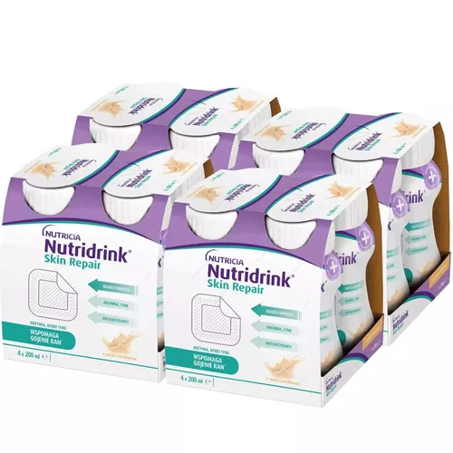 Zestaw NUTRICIA - Nutridrink Skin Repair o smaku waniliowym, 16x200 ml