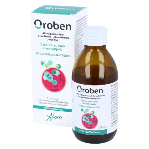 Aboca Oroben - płyn do płukania jamy ustnej na afty, 150 ml