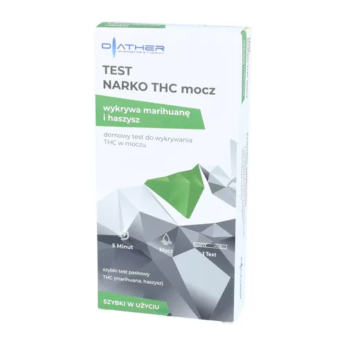 Diather - test NARKO THC mocz, wykrywanie THC w moczu, 1 sztuka
