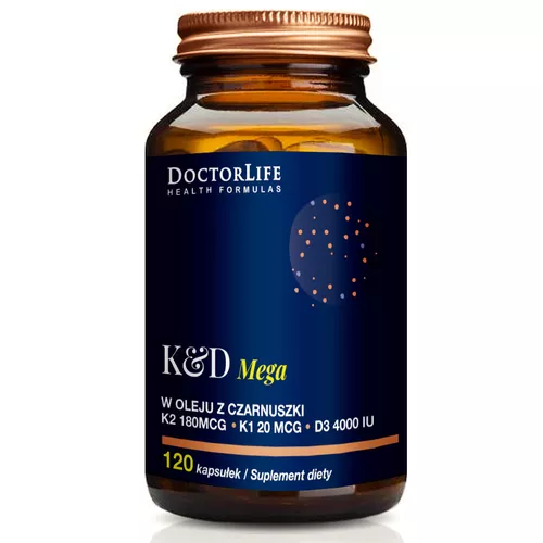 DoctorLife Mega K i D3, 120 kapsułek