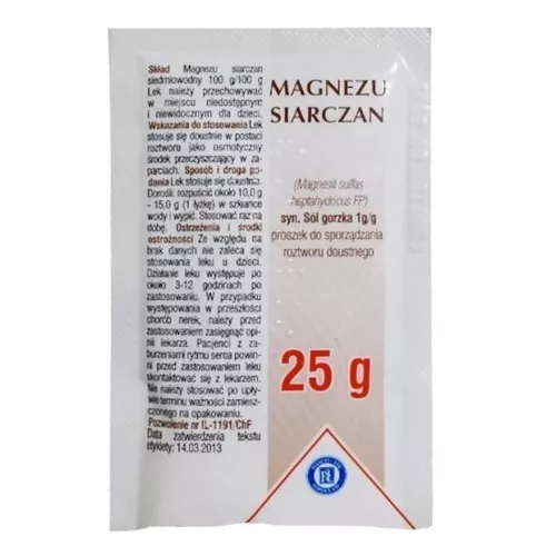 Magnezu siarczan (sól gorzka), proszek, 25 g