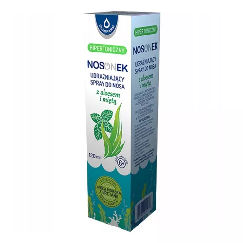 Nosonek - hipertoniczny udrażniający spray do nosa z aloesem i miętą, 120 ml