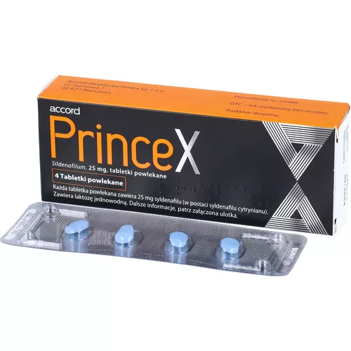 PrinceX 25 mg, 4 tabletki powlekane