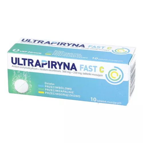 Ultrapiryna Fast C 500 mg + 250 mg, 10 tabletek musujących