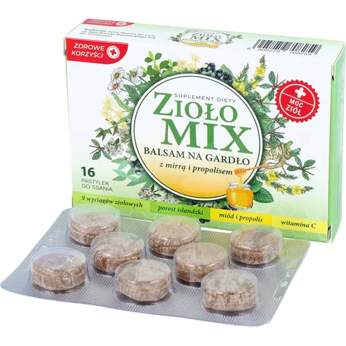 Zdrowe Korzyści Zioło Mix, 16 pastylek do ssania