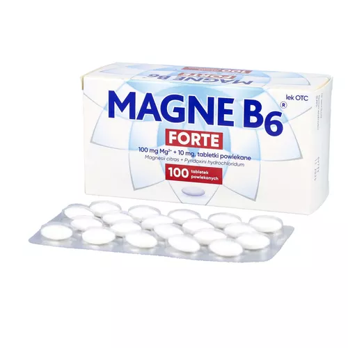 Magne B6 Forte 100 mg + 10 mg, 100 tabletek powlekanych