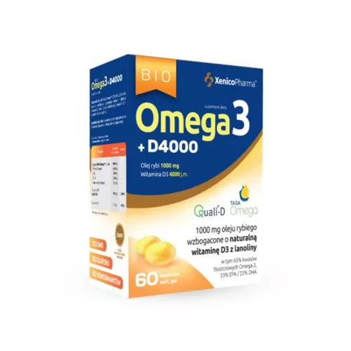 Bio Omega3 + D4000, 60 kapsułek