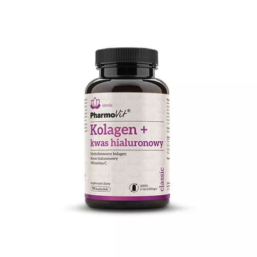 PharmoVit Kolagen + kwas hialuronowy, 90 kapsułek