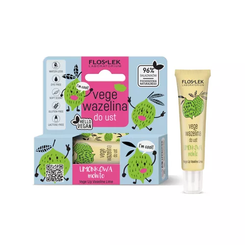 FLOSLEK - Vege Lip Care, wazelina vege do ust limonka, 10 g