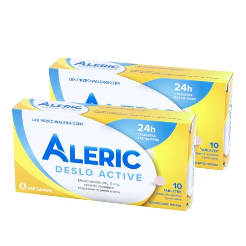 ZESTAW: 2 x Aleric Deslo Active 5 mg, 10 tabletek ulegających rozpadowi w jamie ustnej