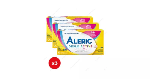 ZESTAW: 3 x Aleric Deslo Active 2,5 mg, 10 tabletek ulegających rozpadowi w jamie ustnej