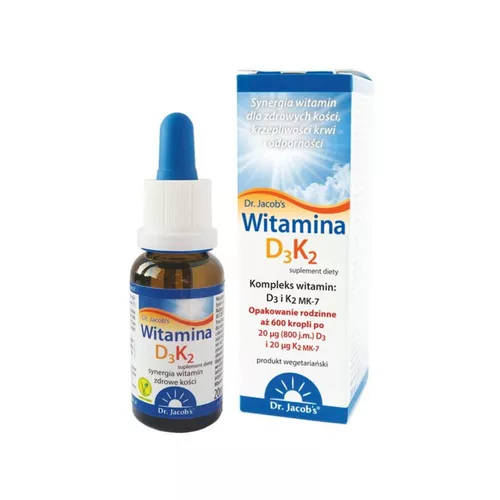 Dr Jacobs witamina D3+K2 w kroplach, 20 ml