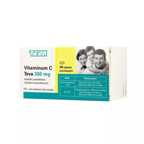 Vitaminum C 200 mg, 50 tabletek