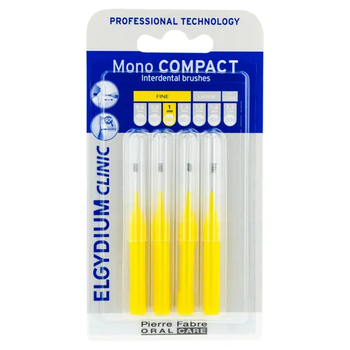 ELGYDIUM CLINIC Mono - szczoteczki międzyzębowe, 1mm, żółte, 4 sztuki