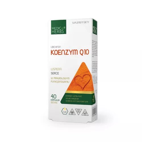 MEDICA HERBS - Koenzym Q10 Ubichinon, wspiera prawidłowe funkcjonowanie serca, 40 kapsułek
