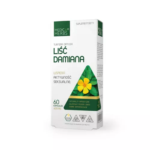 Medica Herbs Liść Damiana 600 mg, 60 kapsułek