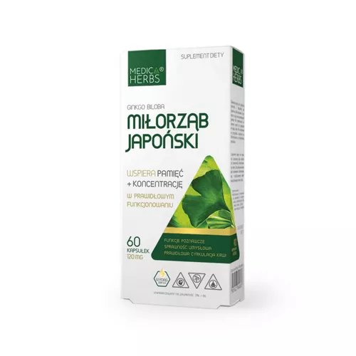 Medica Herbs Miłorząb japoński 120 mg, 60 kapsułek