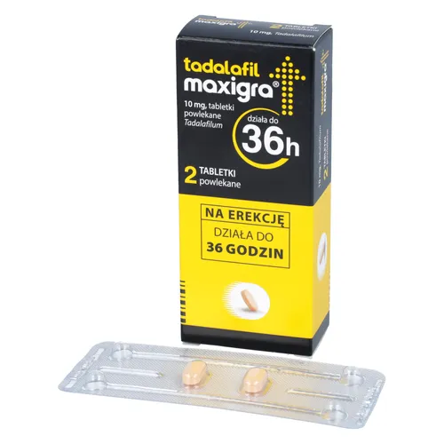 Tadalafil Maxigra 10 mg, 2 tabletki powlekane