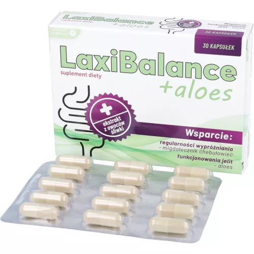Zdrowe Korzyści LaxiBalance + aloes, 30 kapsułek