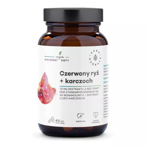 Aura Herbals Czerwony ryż + karczoch, 60 kapsułek