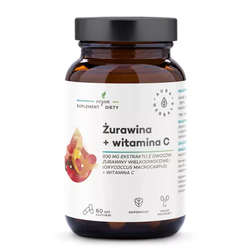 Aura Herbals Żurawina + Witamina C, 60 kapsułek