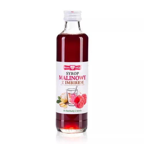 POLSKA RÓŻA - syrop malinowy z imbirem, 315 g