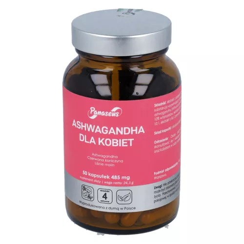 Panaseus Ashwagandha dla kobiet, 50 kapsułek