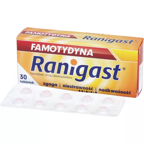 Ranigast Famotydyna 20 mg, 30 tabletek