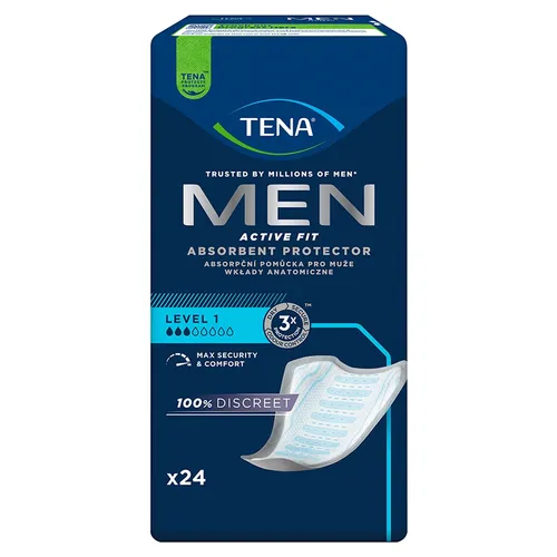 TENA Men Active Fit Level 1 - wkładki męskie, 24 sztuki
