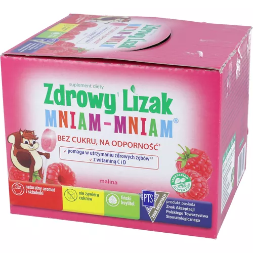 Zdrowy Lizak Mniam-Mniam, smak malinowy, 40 lizaków