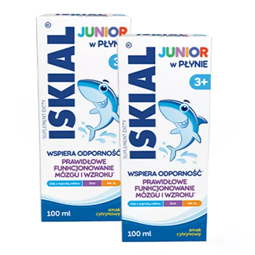 ZESTAW: 2 x Iskial Junior w płynie, od 3 r. życia, smak cytrynowy, 100 ml