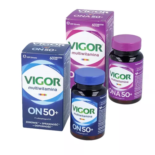 ZESTAW: Vigor multiwitamina ON 50+, 60 tabletek + Vigor multiwitamina ONA 50+, 60 tabletek
