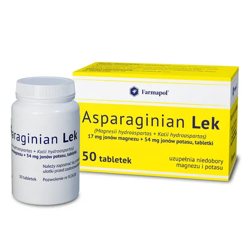 Asparaginian Lek 17 mg + 54 mg, 50 tabletek