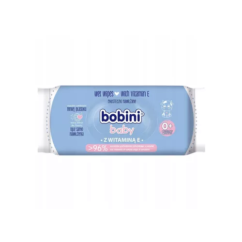 BOBINI - chusteczki nawilżane z witaminą E, 60 sztuk