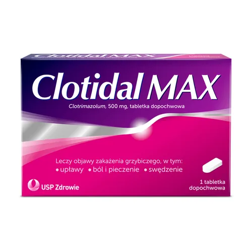 Clotidal MAX 500 mg, 1 tabletka dopochwowa