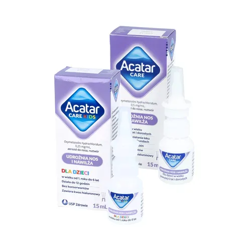 ZESTAW: Acatar Care Kids 0,25 mg/ml, 15 ml + Acatar Care 0,5 mg/ml, 15 ml