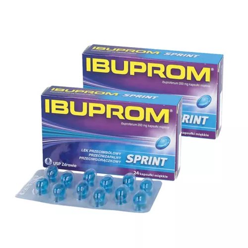 ZESTAW: Ibuprom Sprint Caps 200 mg, 2 x 24 kapsułki miękkie