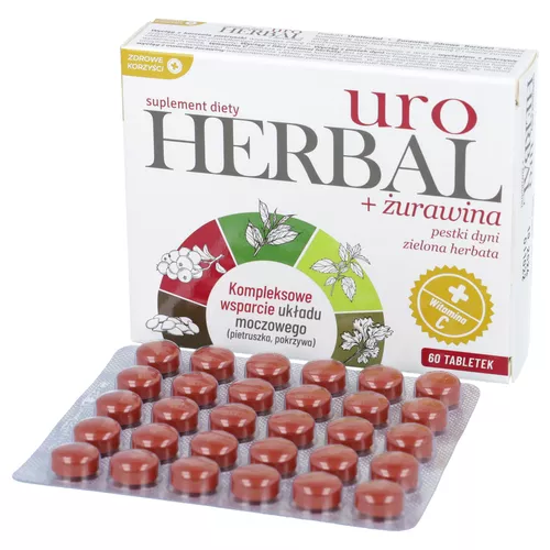 Zdrowe Korzyści Uro Herbal + żurawina, 60 tabletek