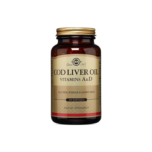 Solgar Cod Liver Oil Vitamins A and D, 250 kapsułek