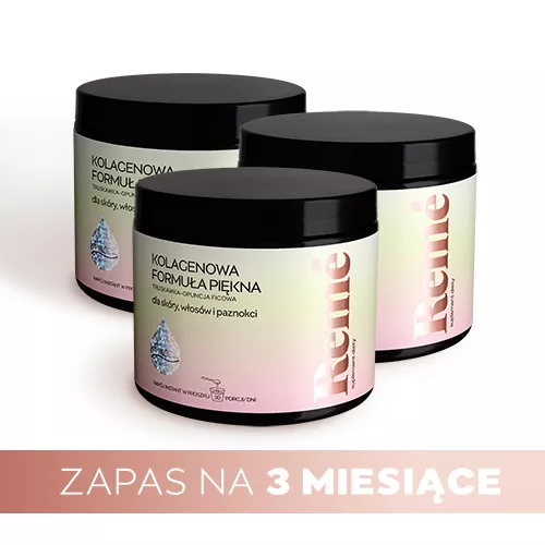 ZESTAW: Reme - Kolagenowa Formuła Piękna o smaku truskawka-opuncja figowa, zdrowie skóry, włosów i paznokci, 3 x 150 g