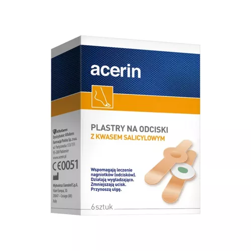 Acerin - plastry na odciski z kwasem salicylowym, 6 sztuk