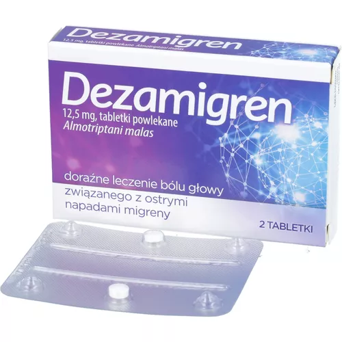 Dezamigren 12,5 mg, 2 tabletki powlekane